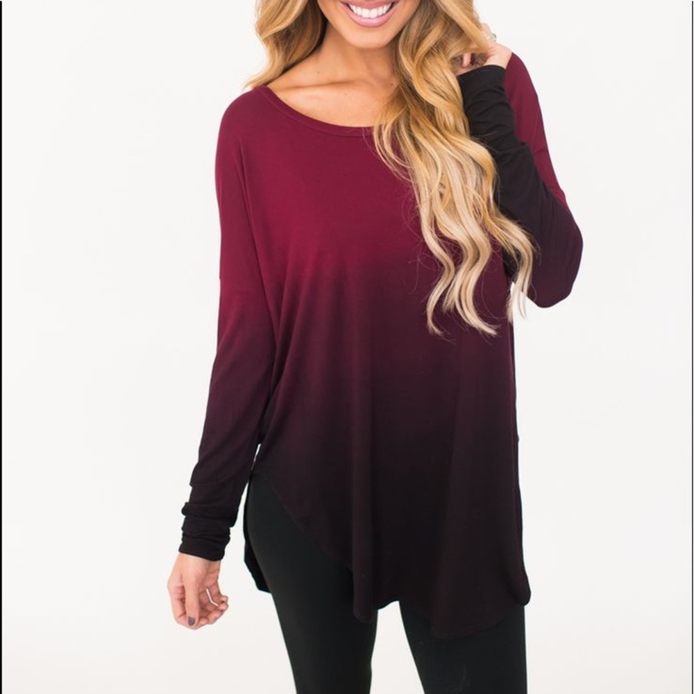 The Limited red & black ombré tunic